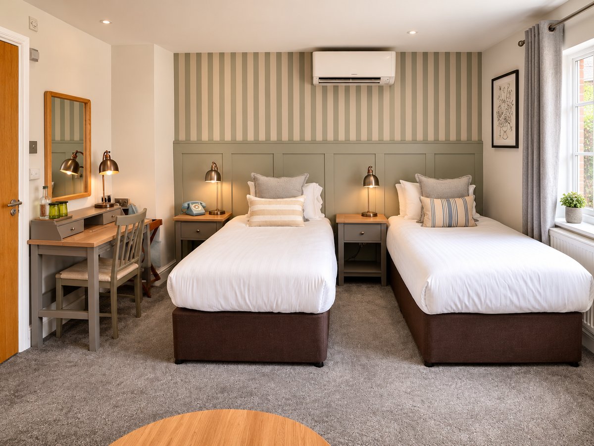 Accessible Twin Room at The Kings Arms Hotel