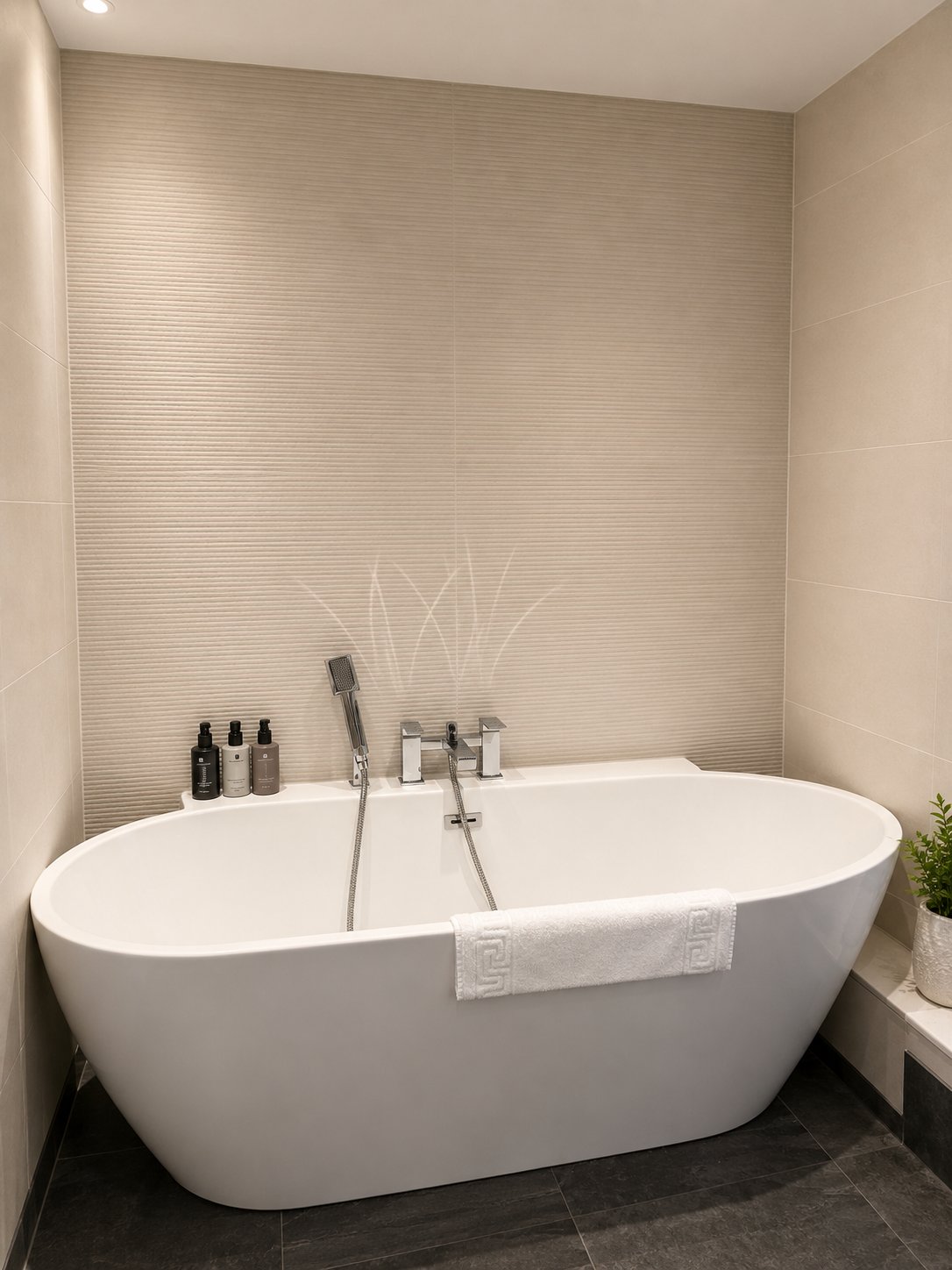 Accessible Twin Room bathroom at The Kings Arms Hotel