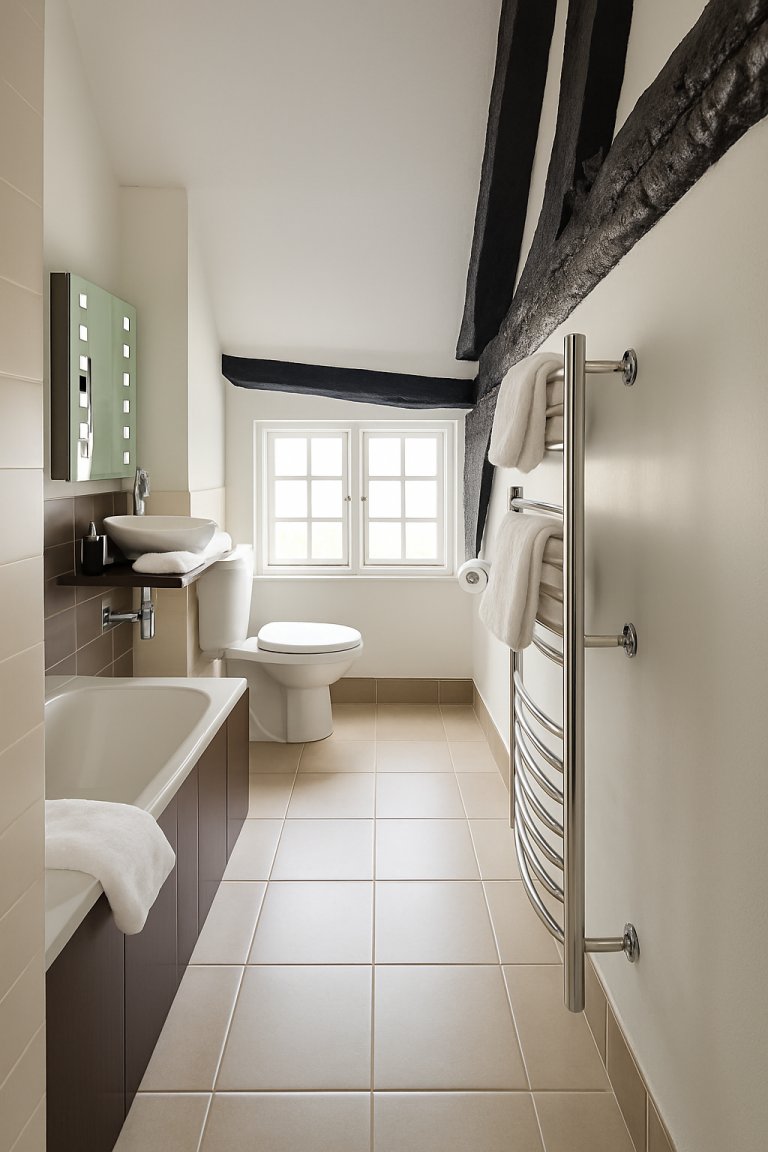 Junior Suite bathroom at The Kings Arms Hotel